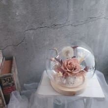 永生不凋花-蒲公英玻璃花盅 鐘罩 畢業 老師禮物