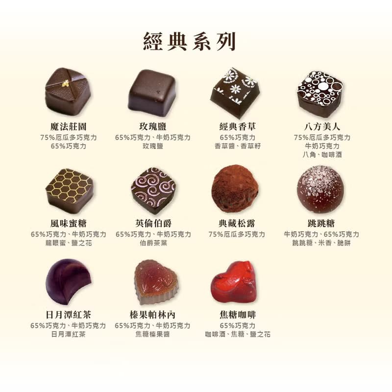 巧克力雲莊-雅典娜經典禮盒24入-純手工含餡巧克力