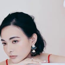 COR-DATE / 藍與白 / 雙色羽翼飛翔耳環