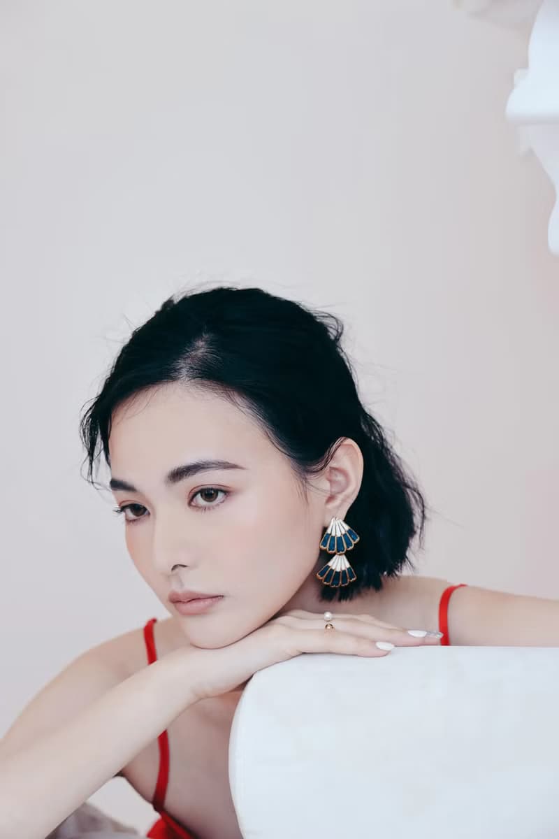 COR-DATE / 藍與白 / 雙色羽翼飛翔耳環