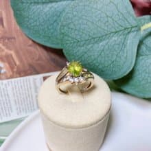 【西洋古董飾品】10.5 極稀有純銀手工橄欖石天然石 收藏極戒指