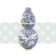 元 青花穿雲龍紋八角葫蘆瓶