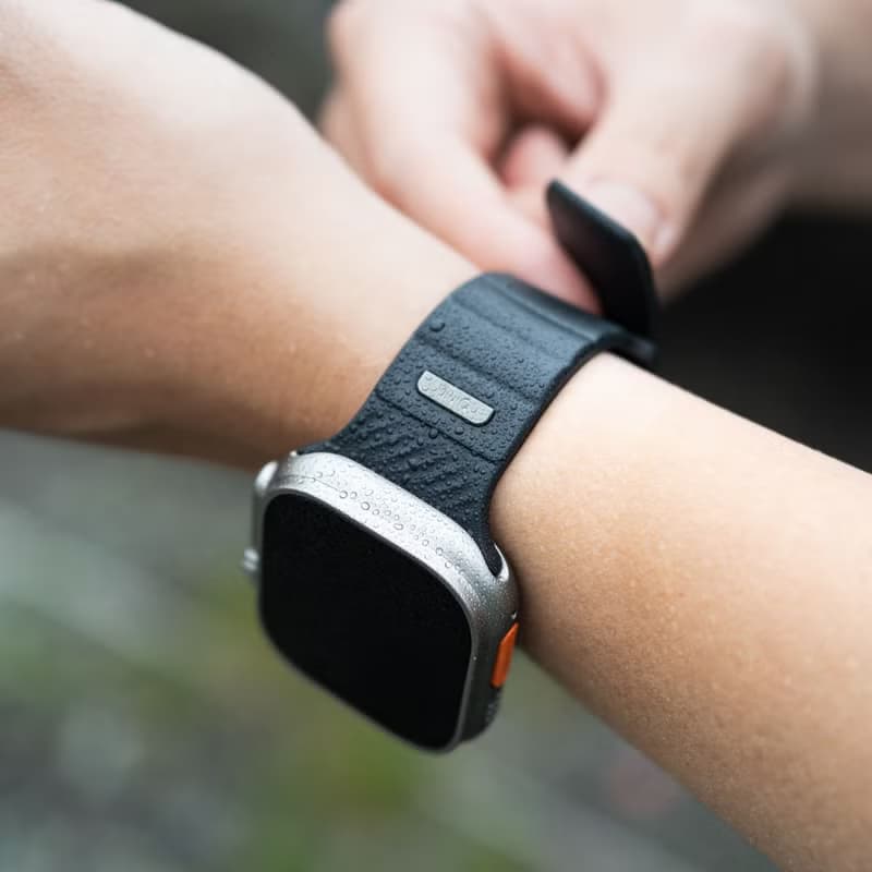 Apple Watch Stride 防水FKM橡膠不鏽鋼高質感錶帶(6色)