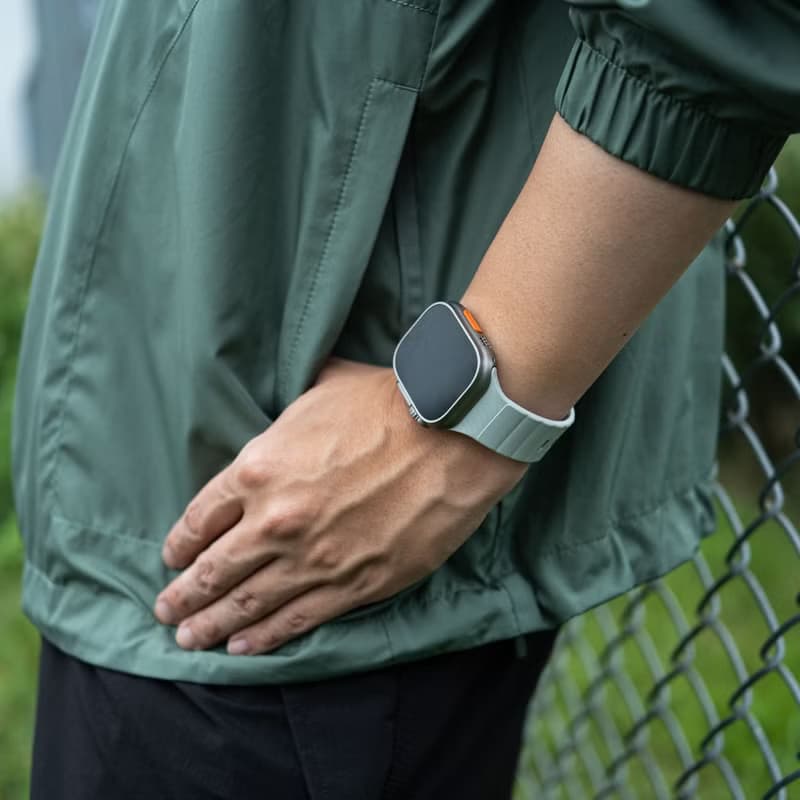 Apple Watch Stride 防水FKM橡膠不鏽鋼高質感錶帶(6色)