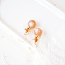 祈願紙鶴月光石大球耳環水晶