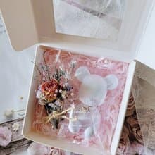 鑽石捧花熊擴香石 玫瑰花束1ml精油 禮盒組  有提袋 活動禮 婚禮