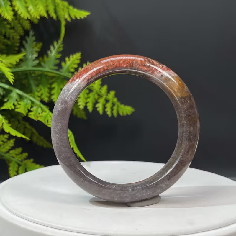畢業級極光23水晶手鐲55+MM 冰透星光閃片灰底聚寶盆 天眼金牙