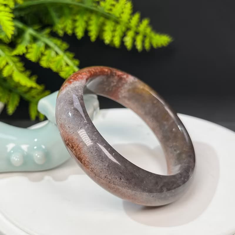 畢業級極光23水晶手鐲55+MM 冰透星光閃片灰底聚寶盆 天眼金牙