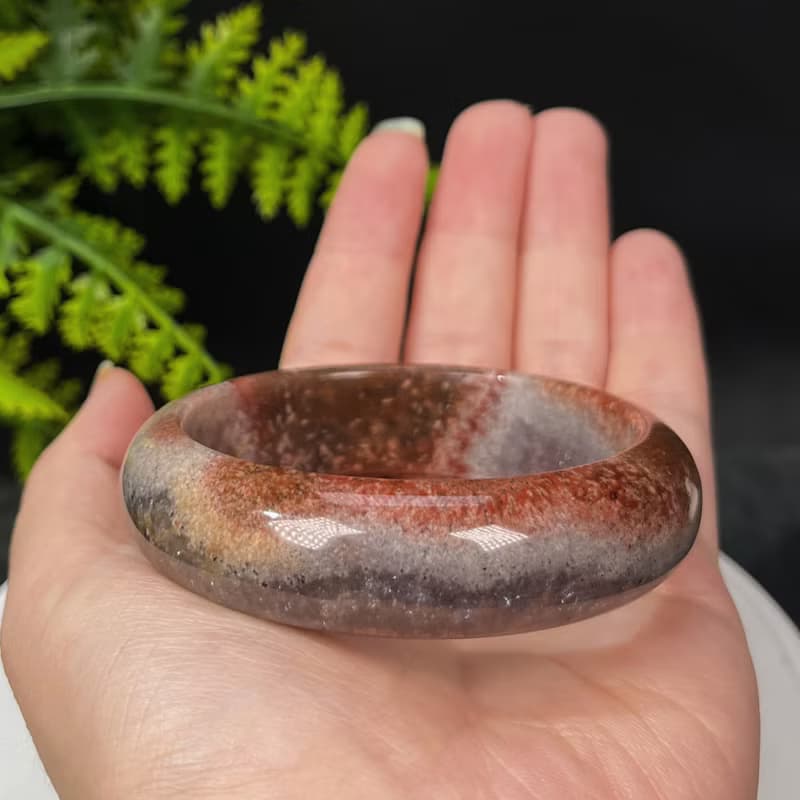 畢業級極光23水晶手鐲55+MM 冰透星光閃片灰底聚寶盆 天眼金牙