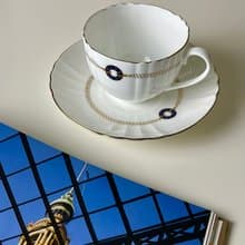 法國&日本/ 1980s Givenchy x Yamaka品牌聯名骨瓷中古咖啡杯盤組