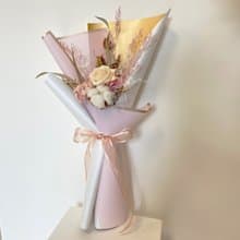 小清新香檳粉玫瑰花束 永生花 乾燥花 情人節花束 求婚花束