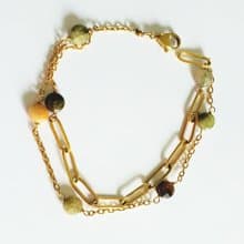 天然彩色碧壐手鍊 (二連一式設計)