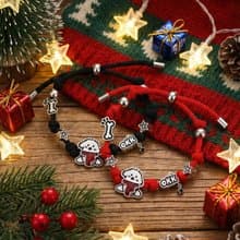 新年聖誕小狗編繩可愛情情侶手鍊 男女同款 節慶禮物