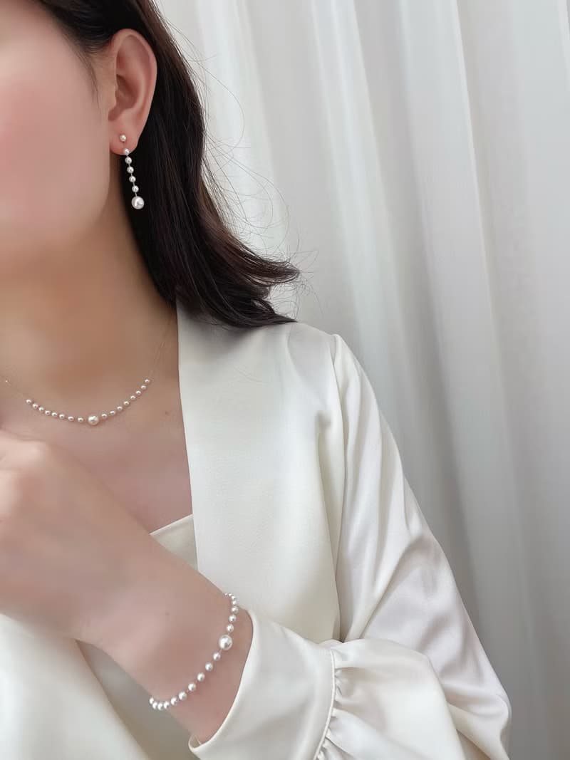 浮光序曲淡水天然珍珠項鍊珍珠手鍊18K金鍊珍珠套裝珍珠耳環