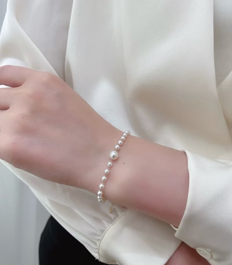 浮光序曲淡水天然珍珠項鍊珍珠手鍊18K金鍊珍珠套裝珍珠耳環