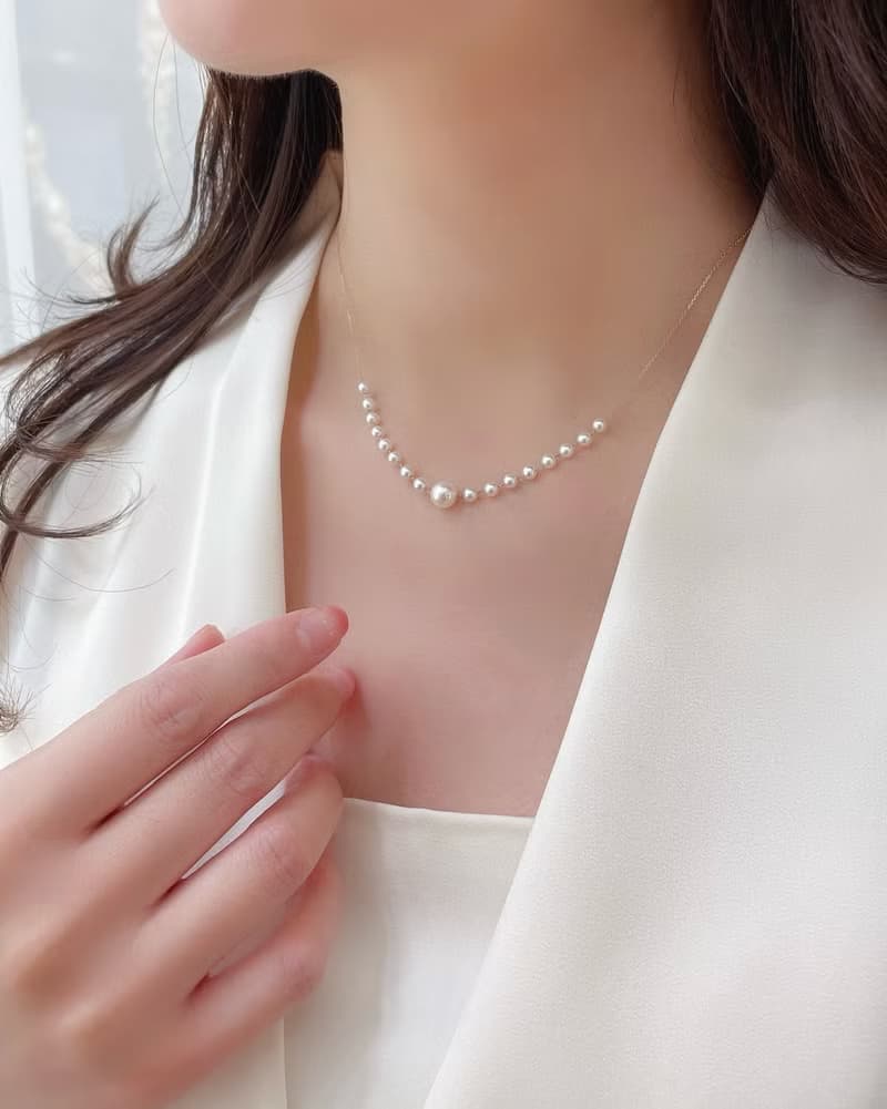 浮光序曲淡水天然珍珠項鍊珍珠手鍊18K金鍊珍珠套裝珍珠耳環