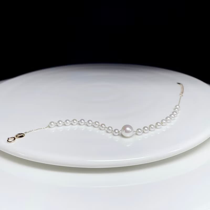 浮光序曲淡水天然珍珠項鍊珍珠手鍊18K金鍊珍珠套裝珍珠耳環