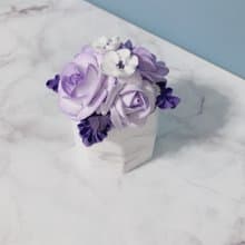 韓國奶油土擠花擴香石/擴香花/大理石紋石膏盆栽/奢華感紫色系玫