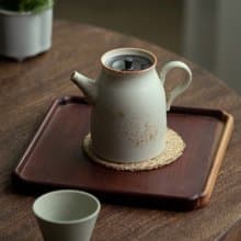 日式侘寂粗陶泡茶壺 復古醬型壺 景德鎮手工製功夫茶具