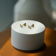 Mini 訂製款 316L醫療鋼 弧面交叉轉珠耳環