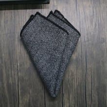 灰黑色人字纹口袋巾商务绅士礼物百搭手帕