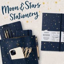 Bookaroo星空系列 月亮與星星/筆記本/閱讀燈*英國進口 台灣出貨*