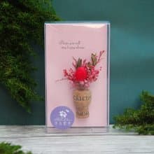 乾燥花軟木塞磁鐵禮盒-紅色系 生日禮物 聖誕禮物