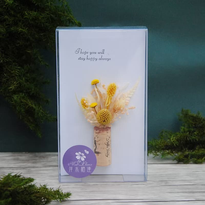 乾燥花軟木塞磁鐵禮盒-紅色系 生日禮物 聖誕禮物