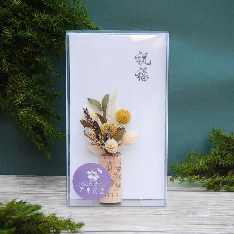 乾燥花軟木塞磁鐵禮盒-紅色系 生日禮物 聖誕禮物