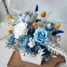 海藏設計| 深海冰藍永生盆花 開幕祝賀花禮