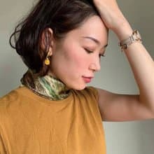 50cm角_silkscarf_ジャングルの中のチーター柄　スカーフChristalART