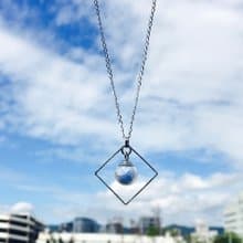 夜光 玻璃球 醫療鋼項鍊【夜空繁星】