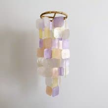 DIY-KIT| Lisbon Boutique(M)-Orange, Violet-Square|Shell Wind Chime Mobile|#0-366