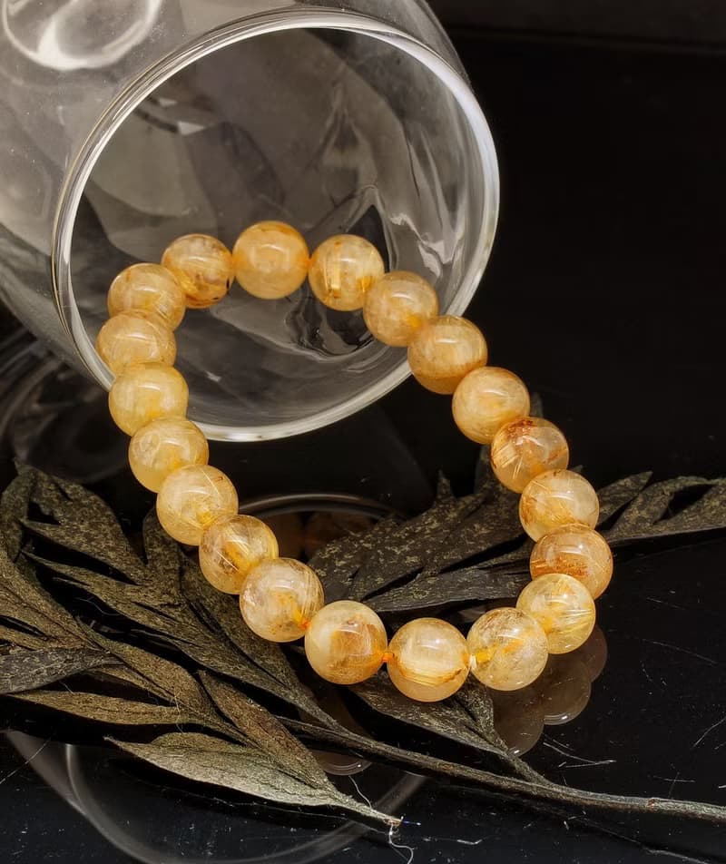 金髮晶 9.6mm水晶手鍊 ( Rutilated Quartz 9.6mm Bracelet )