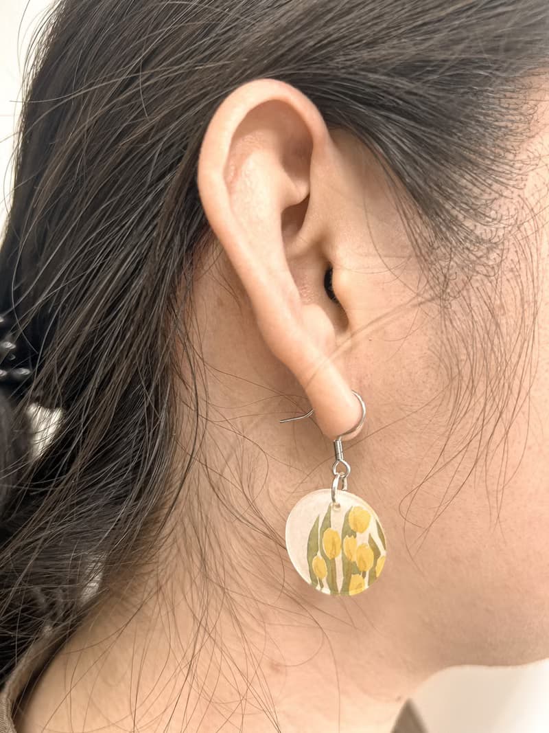 鬱金香 / 手繪【熱縮片】耳飾