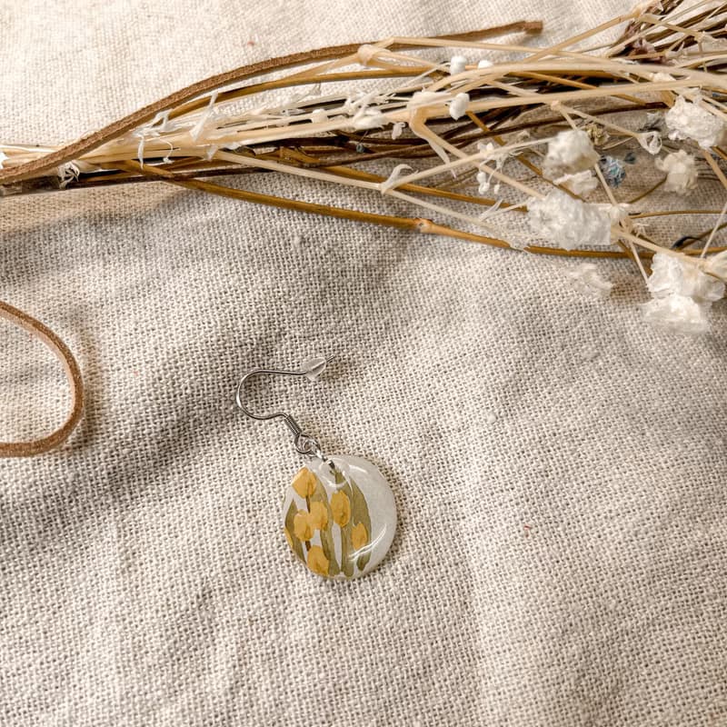 鬱金香 / 手繪【熱縮片】耳飾