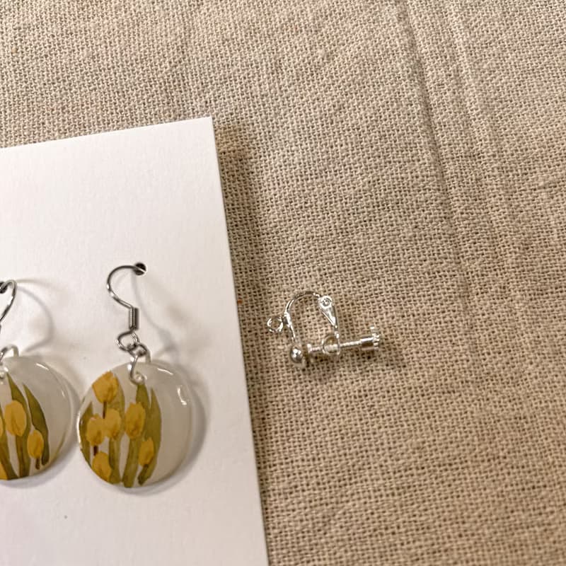 鬱金香 / 手繪【熱縮片】耳飾