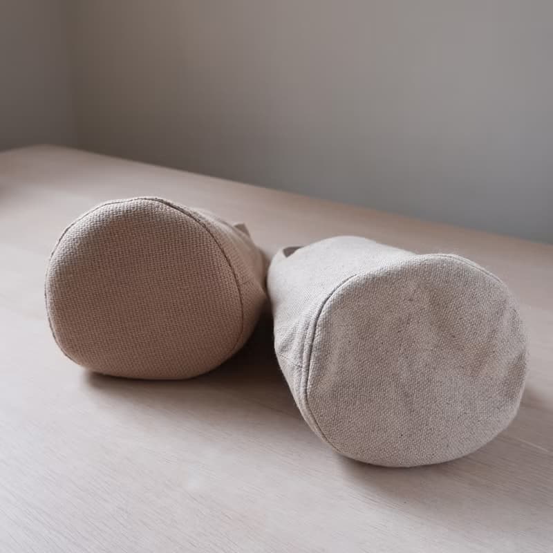 砂 棉麻梨型小手袋