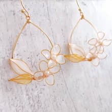 夏日 清新花圈手工水晶花 耳環/無痛耳夾UV穿搭配件