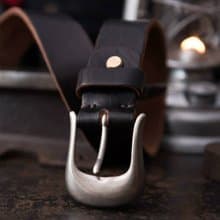 日本製造銅扣 義大利厚植鞣牛皮 復古男士皮帶阿美咔嘰4.0寬5.0厚