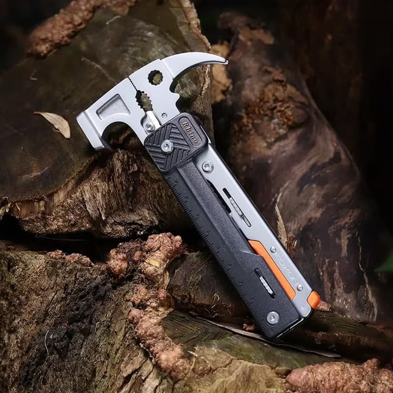 【17合1多功能露營錘】犀牛槌 工具鉗 打火石生火 開罐器 收納袋
