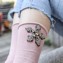unni星語寶石推襪 襪子 保暖 socks 中筒襪 女襪 手工縫  刷毛 棉
