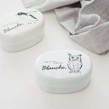 Blanche. 2-Compartments Oval Lunchbox 410ml Bentobox Kids School Made In Japan