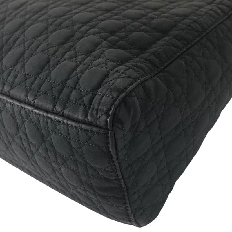 【 日本直送　名牌中古包 】Christian Dior クリスチャン ディオール カナージュ ハンドバッグ ブラック ナイロン vintage 2camf8
