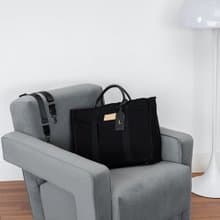 Daydreaming Oversized Canvas Leather Weekender Bag - Super Black