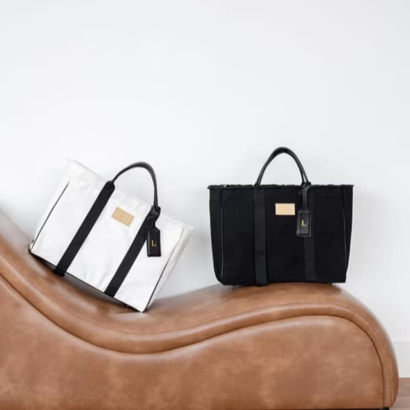 Daydreaming Oversized Canvas Leather Weekender Bag - Super Black