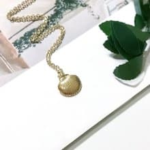 DoriAN 夏日金貝殼925純銀18K金項鍊 附純銀保證卡 精美禮物包裝