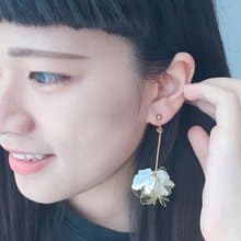 大亨小傳  白金透明手作精品耳環 樹脂垂墜花球耳環
