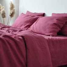 Raspberry linen duvet cover / Softened linen / Comforter cover / Quilt cover