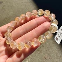 小精品黃金超七水晶10mm27.82g錢錢金子色主招財正財招貴人緣